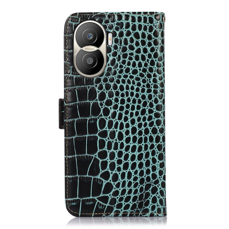 For Honor X40i Crocodile Top Layer Cowhide Leather Phone Case(Green) - Honor Cases by PMC TechLife | Online Shopping South Africa | PMC TechLife | Buy Now Pay Later Mobicred