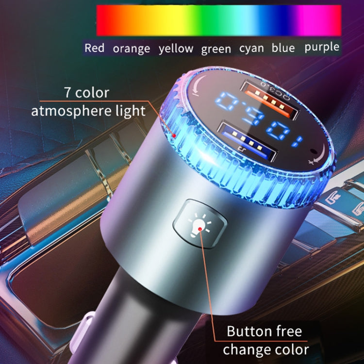 BC77 QC3.0 Fast Charging Car Bluetooth Hands-free MP3 Player FM Transmitter(Navy Blue) - Bluetooth Car Kits by PMC TechLife | Online Shopping South Africa | PMC TechLife | Buy Now Pay Later Mobicred