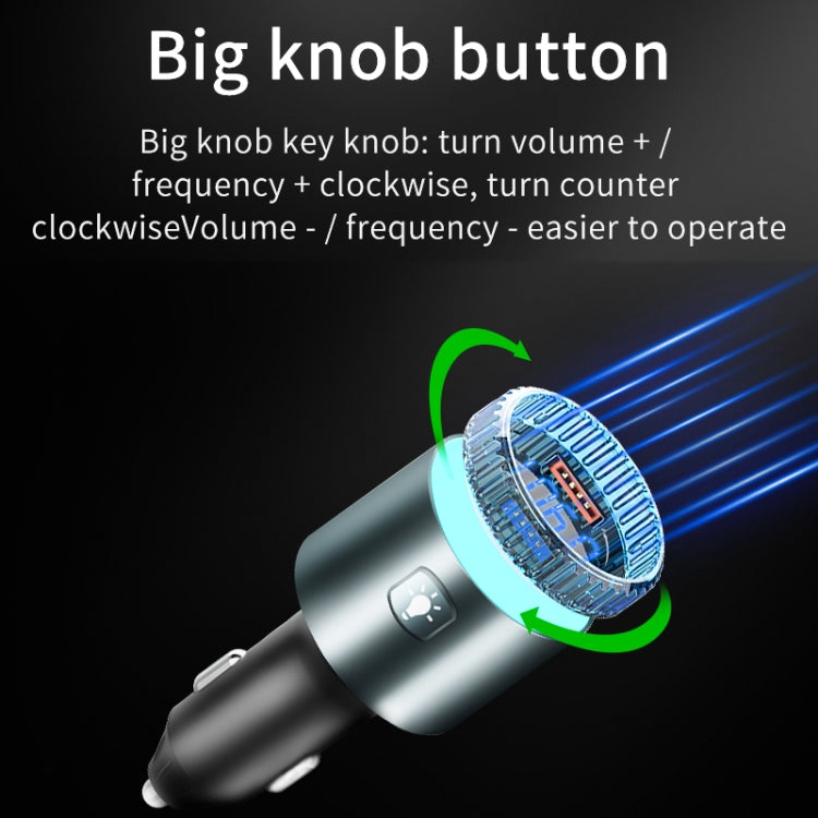 BC77 QC3.0 Fast Charging Car Bluetooth Hands-free MP3 Player FM Transmitter(Navy Blue) - Bluetooth Car Kits by PMC TechLife | Online Shopping South Africa | PMC TechLife | Buy Now Pay Later Mobicred