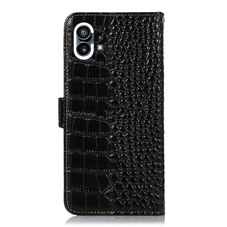For Nothing Phone 1 Crocodile Top Layer Cowhide Leather Phone Case(Black) - More Brand by PMC TechLife | Online Shopping South Africa | PMC TechLife | Buy Now Pay Later Mobicred