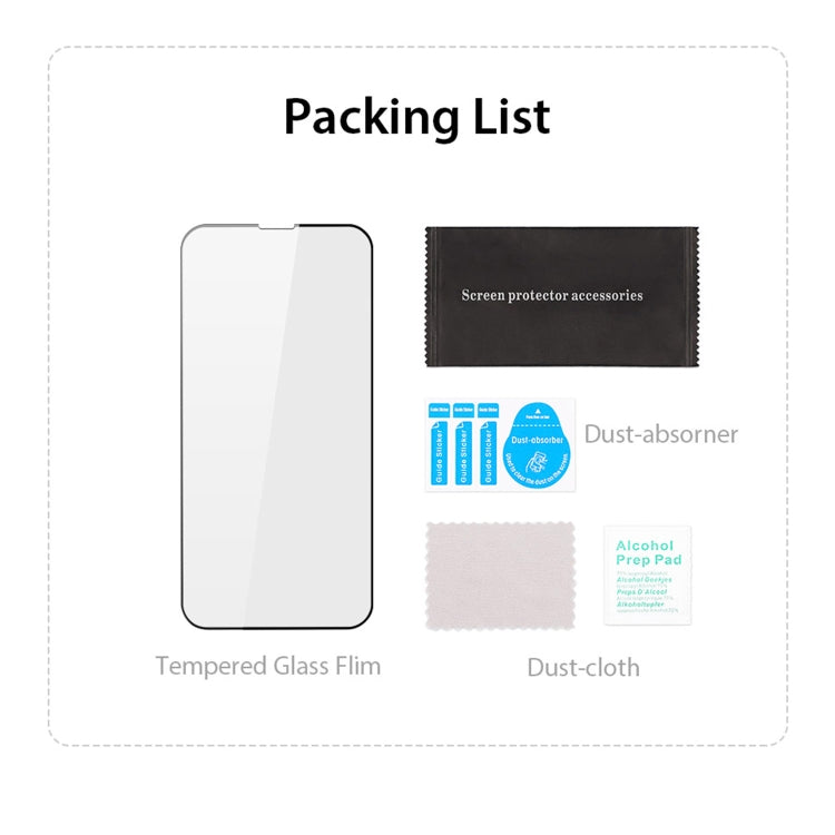 For iPhone 16e / 14 / 13 / 13 Pro 10pcs DUX DUCIS 0.33mm 9H Medium Alumina Tempered Glass Film(Black) - free shipping - PMC Jewellery - Order now!