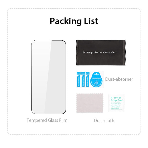 For iPhone 14 Pro Max 10pcs DUX DUCIS 0.33mm 9H Medium Alumina Tempered Glass Film(Black)