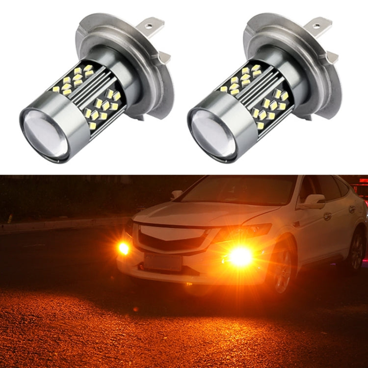 1 Pair H7 12V 7W Strobe Car LED Fog Light(Orange Light) - Fog / Driving Lights by PMC TechLife | Online Shopping South Africa | PMC TechLife | Buy Now Pay Later Mobicred