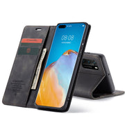 For Huawei P40 CaseMe-013 Multifunctional Horizontal Flip Leather Case with Card Slot & Holder & Wallet(Black)