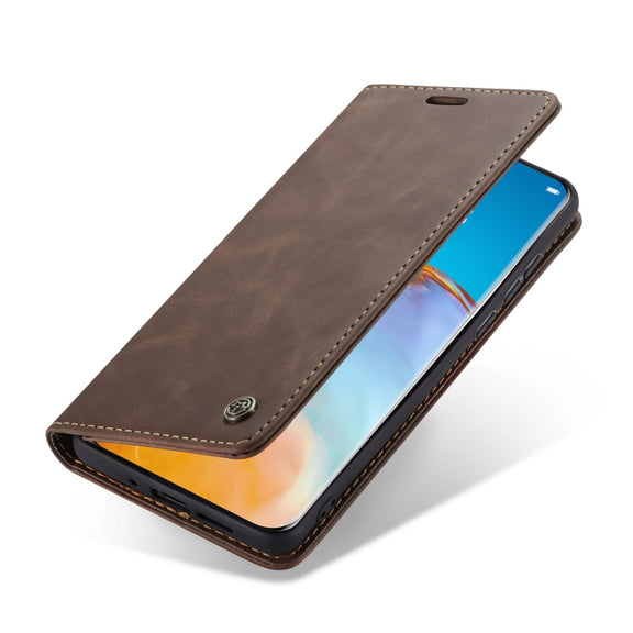 For Huawei P40 CaseMe-013 Multifunctional Horizontal Flip Leather Case with Card Slot & Holder & Wallet(Coffee)