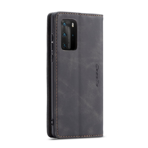 For Huawei P40 Pro CaseMe-013 Multifunctional Horizontal Flip Leather Case with Card Slot & Holder & Wallet(Black)