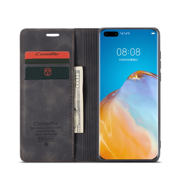 For Huawei P40 Pro CaseMe-013 Multifunctional Horizontal Flip Leather Case with Card Slot & Holder & Wallet(Black)