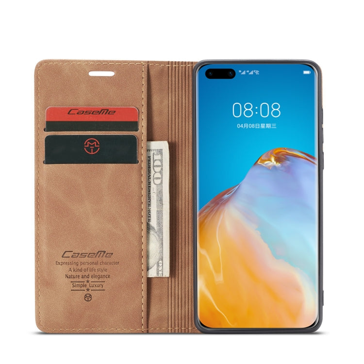 For Huawei P40 Pro CaseMe-013 Multifunctional Horizontal Flip Leather Case with Card Slot & Holder & Wallet(Brown) - Huawei Cases by CaseMe | Online Shopping South Africa | PMC Jewellery | Buy Now Pay Later Mobicred