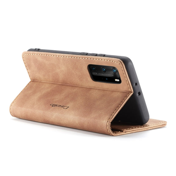 For Huawei P40 Pro CaseMe-013 Multifunctional Horizontal Flip Leather Case with Card Slot & Holder & Wallet(Brown)