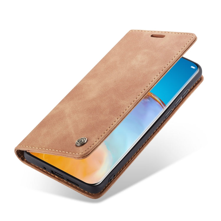 For Huawei P40 Pro CaseMe-013 Multifunctional Horizontal Flip Leather Case with Card Slot & Holder & Wallet(Brown)