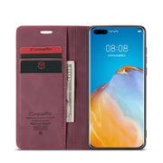 For Huawei P40 Pro CaseMe-013 Multifunctional Horizontal Flip Leather Case with Card Slot & Holder & Wallet(Wine Red)
