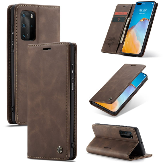 For Huawei P40 Pro CaseMe-013 Multifunctional Horizontal Flip Leather Case with Card Slot & Holder & Wallet(Coffee)