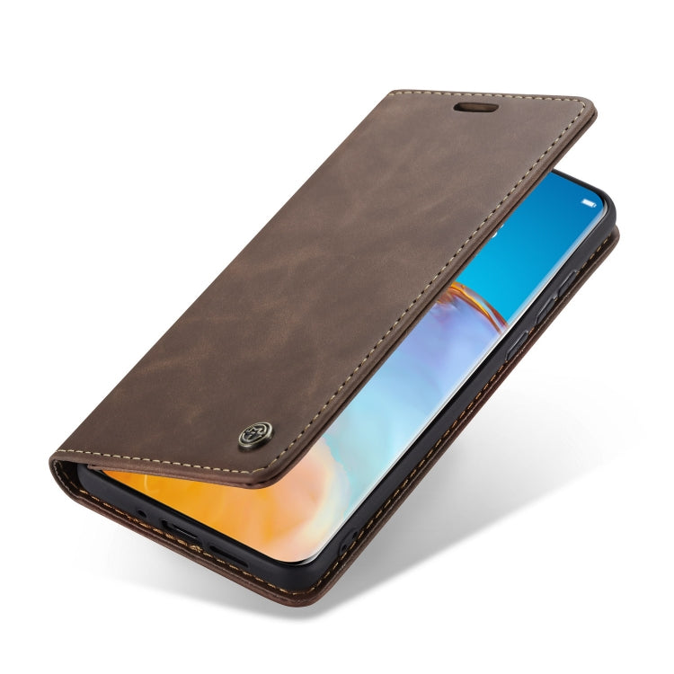 For Huawei P40 Pro CaseMe-013 Multifunctional Horizontal Flip Leather Case with Card Slot & Holder & Wallet(Coffee)
