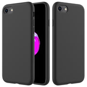 For iPhone SE 2022 / SE 2020 Shockproof Full Coverage Silicone Soft Protective Case(Black)