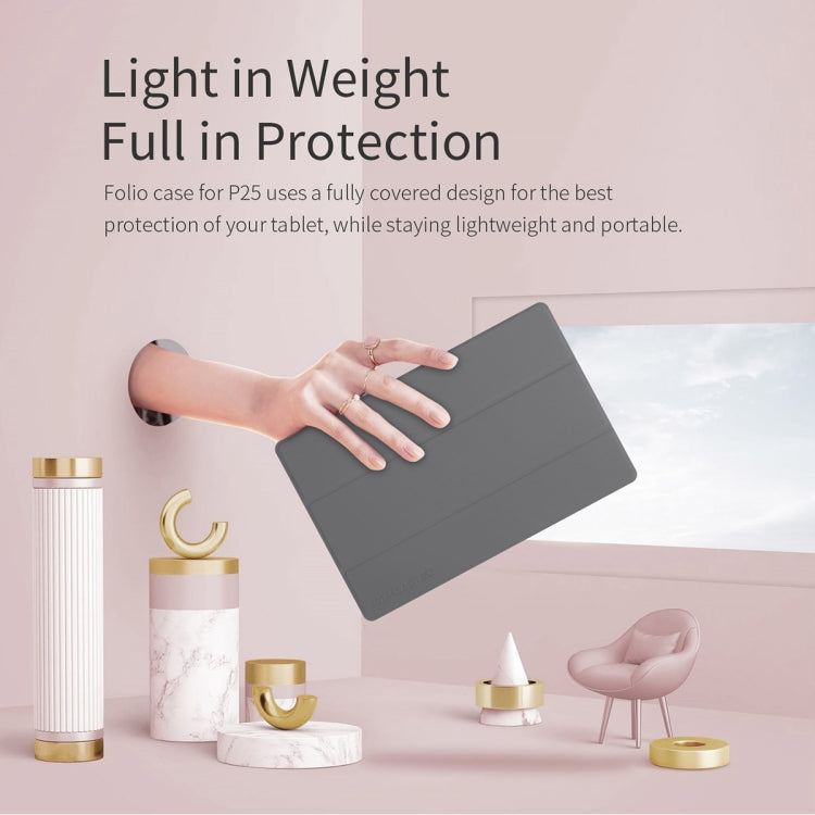 Teclast 3-Fold Holder Folio Leather Tablet Case For Teclast P25 (WMC0806) (Grey) - Teclast by TECLAST | Online Shopping South Africa | PMC TechLife | Buy Now Pay Later Mobicred