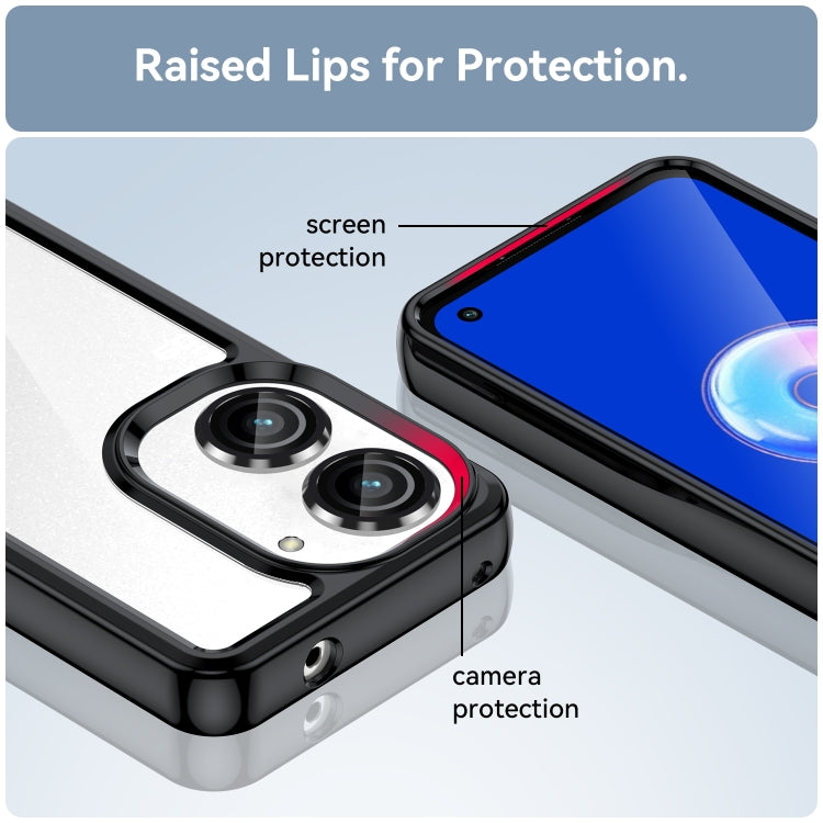 For Asus ZenFone 9 Colorful Series Acrylic + TPU Phone Case(Black)