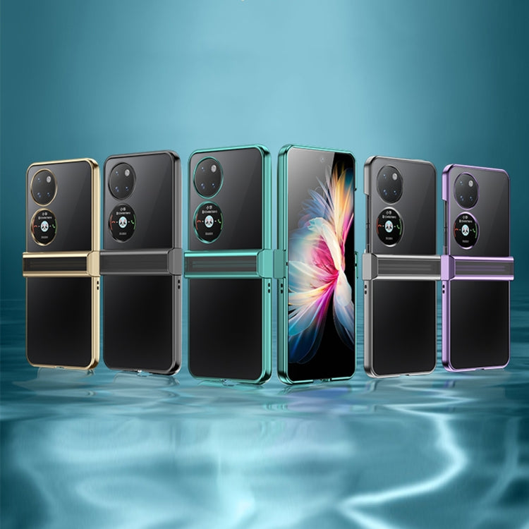 For Huawei P50 Pocket Electroplating PC Full Coverage Shockproof Phone Case(Purple)