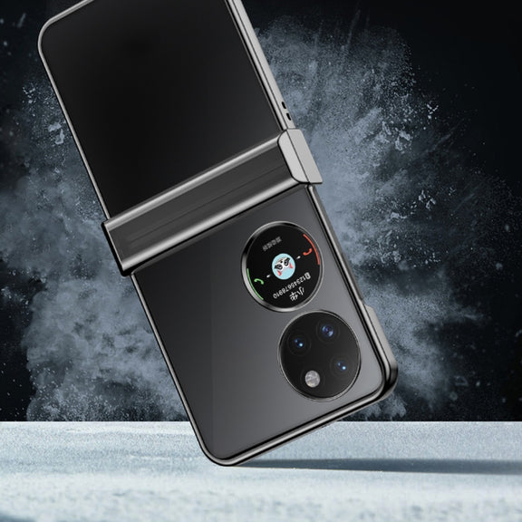 For Huawei P50 Pocket Electroplating PC Full Coverage Shockproof Phone Case(Black)