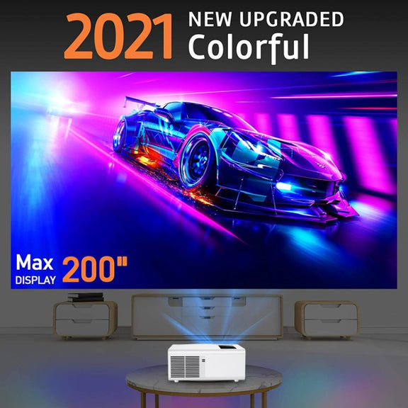 Y6 190ANSI 1024x600P LED Projector Support Screen Mirroring, UK Plug(White)