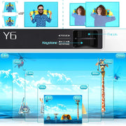 Y6 190ANSI 1024x600P LED Projector Support Screen Mirroring, UK Plug(White)