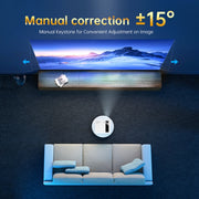 Y6 190ANSI 1024x600P LED Projector Support Screen Mirroring, UK Plug(White)