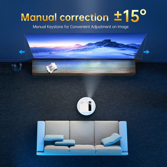 Y6 190ANSI 1024x600P LED Projector Support Screen Mirroring, UK Plug(White)