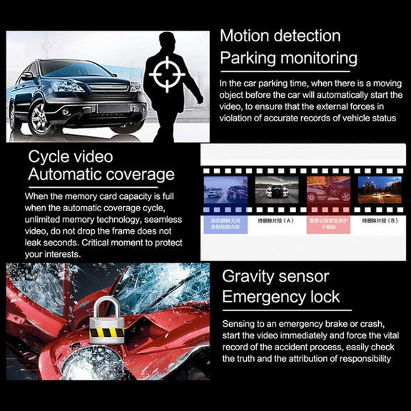 4K Dual Camera HD Night Vision WiFi Car Dash Cam Driving Recorder