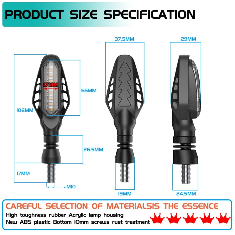 4 PCS Modified Motorcycle 16LEDs Brake Turn Tail Light, Transparent Shell(White Light + Yellow Light) - Turn Signal by PMC TechLife | Online Shopping South Africa | PMC TechLife | Buy Now Pay Later Mobicred