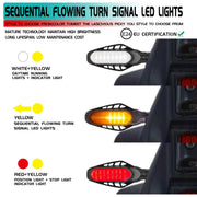 4 PCS Modified Motorcycle 16LEDs Brake Turn Tail Light, Transparent Shell(White Light + Yellow Light)