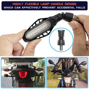 4 PCS Modified Motorcycle 16LEDs Brake Turn Tail Light, Transparent Shell(White Light + Yellow Light)