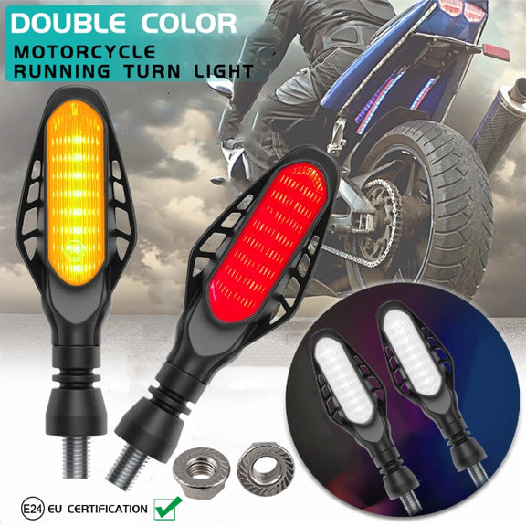 4 PCS Modified Motorcycle 16LEDs Brake Turn Tail Light, Transparent Shell(Red Light + Yellow Light)