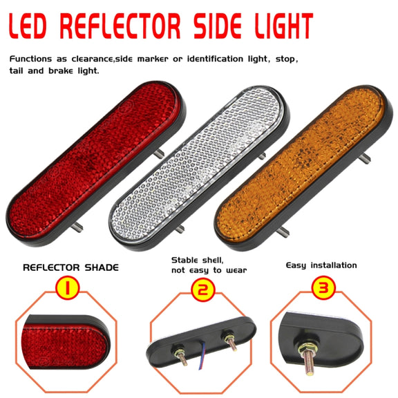 2 PCS 24LED Reflector Brake Light Turn Signal Light(White Shell Yellow Light)