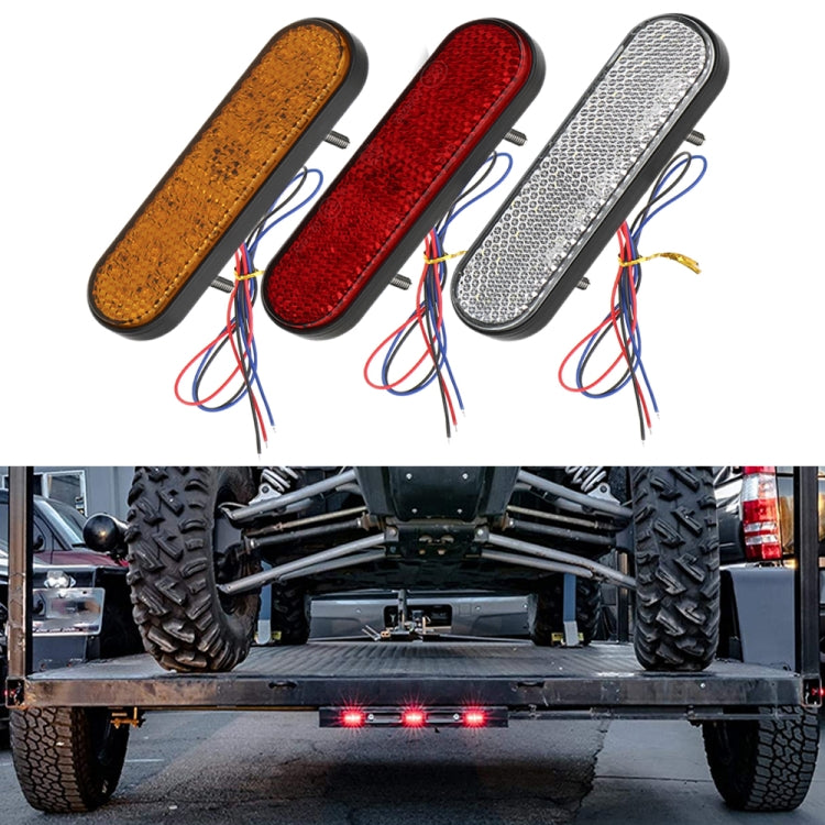 2 PCS 24LED Reflector Brake Light Turn Signal Light(White Shell Yellow Light) - Turn Signal by PMC TechLife | Online Shopping South Africa | PMC TechLife | Buy Now Pay Later Mobicred