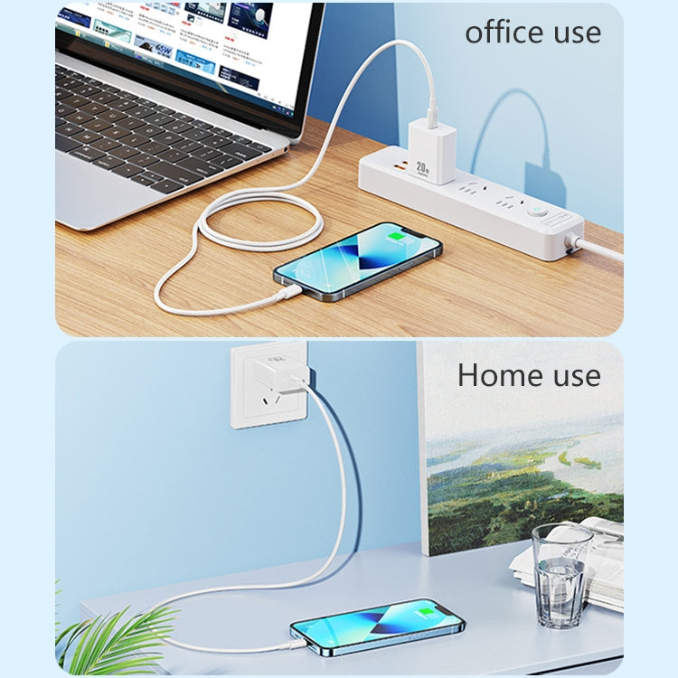 REMAX RP-U5 Extreme 2 Series 20W PD Charger + 1m USB-C / Type-C to 8 Pin Fast Charge Data Cable Set, Specification:CN Plug(White)
