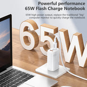 REMAX RP-U55 Territory Series 65W USB+Dual USB-C / Type-C Interface Fast Charger, Specification:CN Plug(Black)