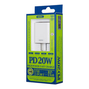 REMAX RP-U68 Speedy Series 20W USB+USB-C/Type-C Interface Fast Charger, Specification:US Plug(White)