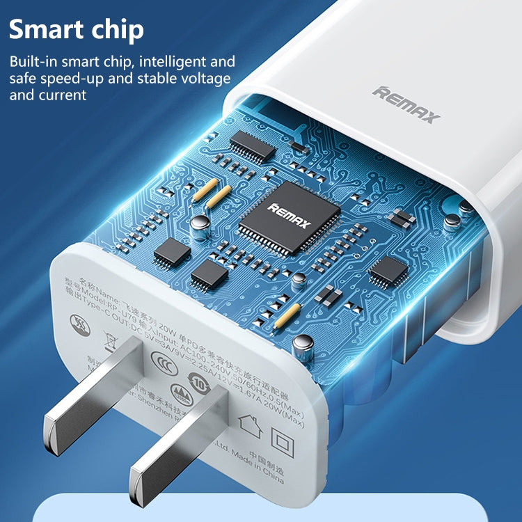 REMAX RP-U79 Speed Series 20W USB-C/Type-C Multi-Compatible Fast Charger, Specification:UK Plug(White)