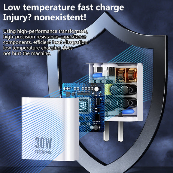 REMAX RP-U82 30W USB+USB-C/Type-C Dual Interface Fast Charger, Specification:US Plug(White)