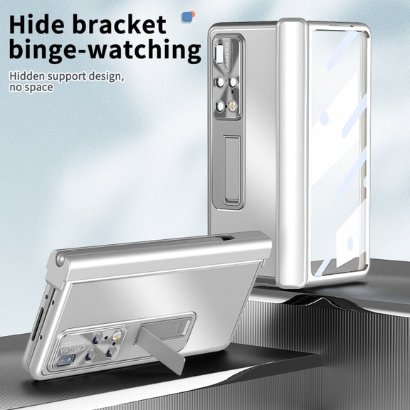 For Huawei Mate X2 Aluminum Alloy Double Hinge Shockproof Phone Protective Case(Silver)