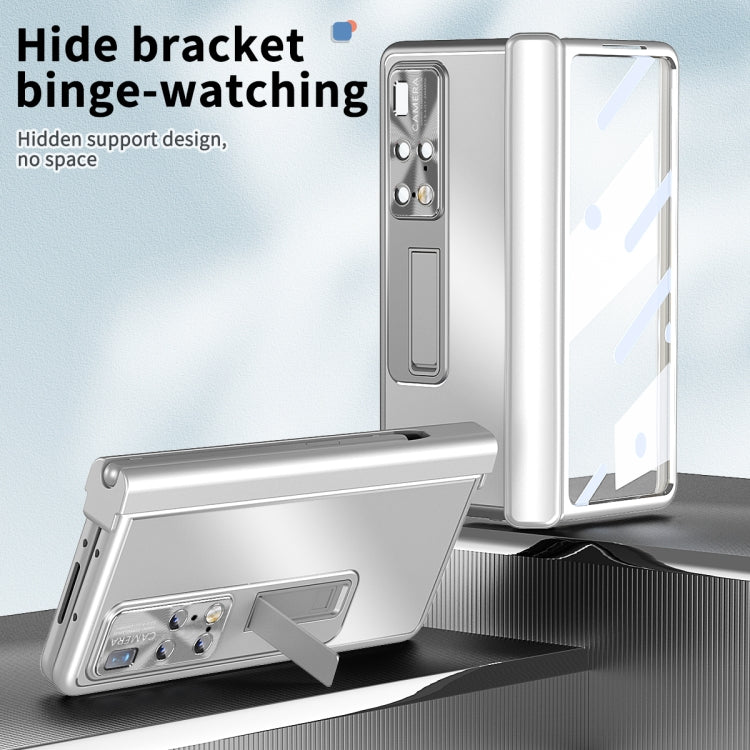 For Huawei Mate X2 Aluminum Alloy Double Hinge Shockproof Phone Protective Case(Silver)