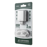 REMAX RP-U35 Jane Series 2.1A Dual USB Port Fast Charger Set, Cable:8 Pin(EU Plug)
