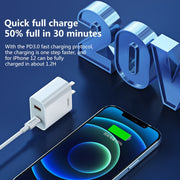 REMAX RP-U68 20W USB+USB-C/Type-C Dual Interface Fast Charger Set, Specification:CN Plug(White)