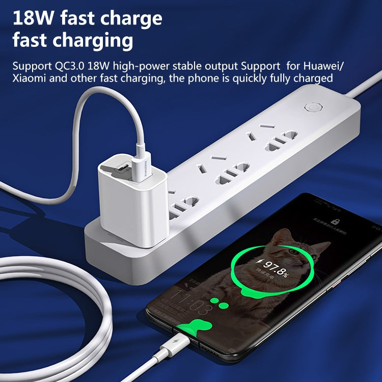 REMAX RP-U68 20W USB+USB-C/Type-C Dual Interface Fast Charger Set, Specification:EU Plug(White) - free shipping - PMC Jewellery - Order now!