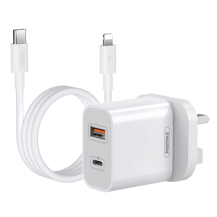 REMAX RP-U68 20W USB+USB-C/Type-C Dual Interface Fast Charger Set, Specification:UK Plug(White) - free shipping - PMC Jewellery - Order now!