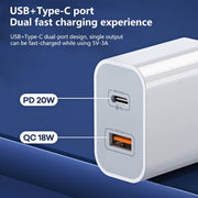 REMAX RP-U68 20W USB+USB-C/Type-C Dual Interface Fast Charger Set, Specification:UK Plug(White)