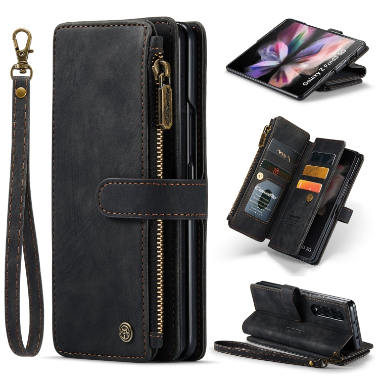 For Samsung Galaxy Z Fold4 5G CaseMe C30 Multifunctional Card Slots Zipper Phone Leather Phone Case(Black) - free shipping - PMC Jewellery - Order now!