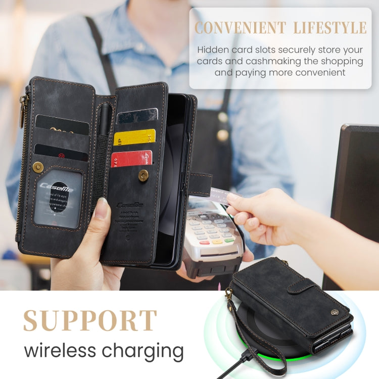 For Samsung Galaxy Z Fold5 CaseMe C30 Multifunctional Card Slots Zipper Phone Leather Phone Case(Black) - free shipping - PMC Jewellery - Order now!