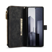 For Samsung Galaxy Z Fold6 5G CaseMe C30 Multifunctional Card Slots Zipper Phone Leather Phone Case(Black)
