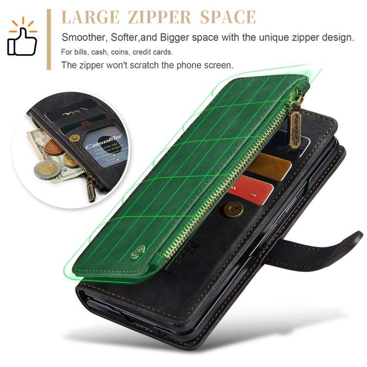 For Samsung Galaxy Z Fold6 5G CaseMe C30 Multifunctional Card Slots Zipper Phone Leather Phone Case(Black)