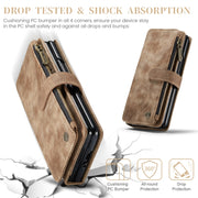 For Samsung Galaxy Z Fold6 5G CaseMe C30 Multifunctional Card Slots Zipper Phone Leather Phone Case(Brown)